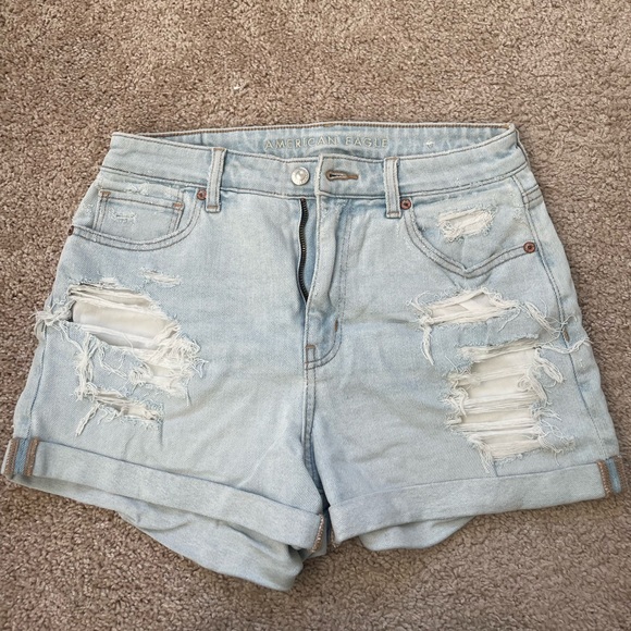 American Eagle Outfitters Pants - American Eagle high waisted denim distressed shorts size 8